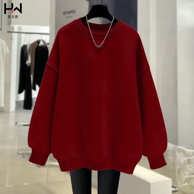 Ladies Round Neck Sweatshirt Women Autumn Long Sleeve Top
